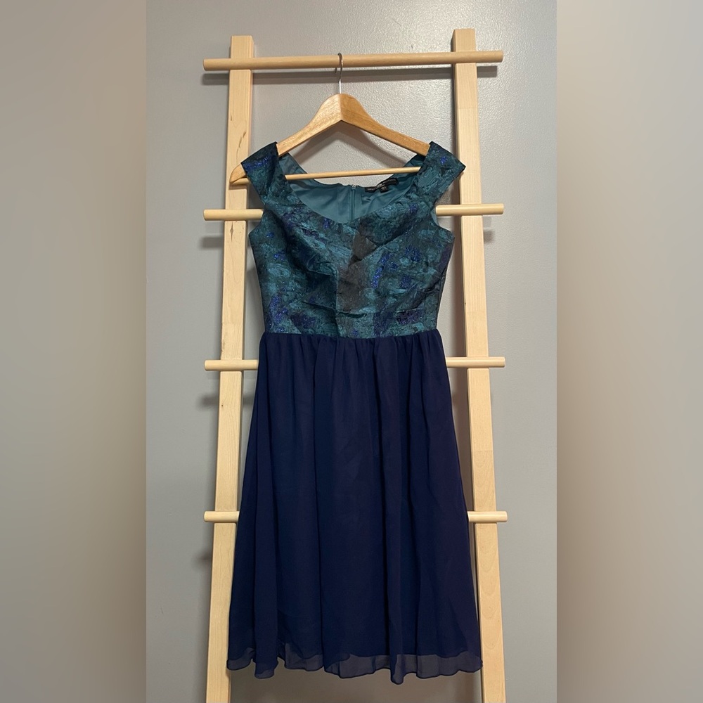 Little Mistress Teal and Navy Dress